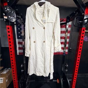a new day Cream Double-Breasted Trench Coat